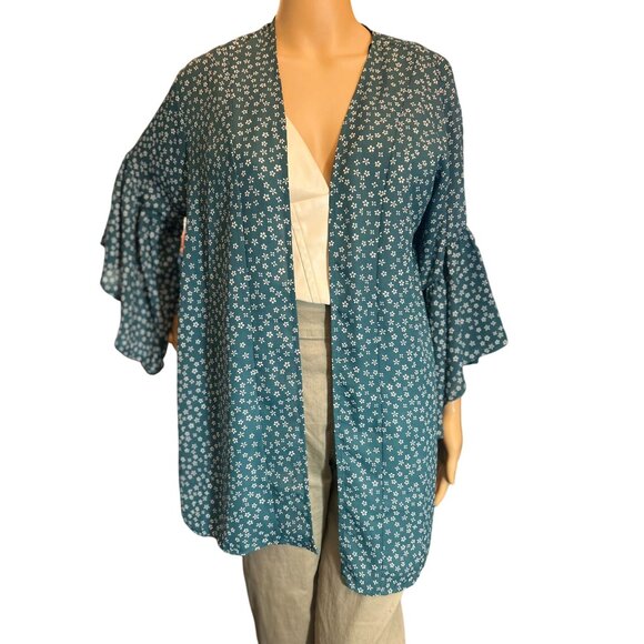 Trixxi Bell Sleeve Kimono in Floral Print Size Small NWT - Picture 1 of 7